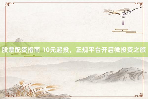 股票配资指南 10元起投，正规平台开启微投资之旅