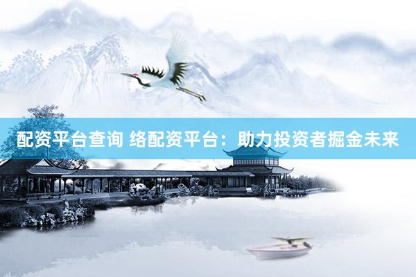 配资平台查询 络配资平台：助力投资者掘金未来