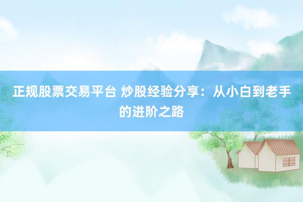 正规股票交易平台 炒股经验分享：从小白到老手的进阶之路