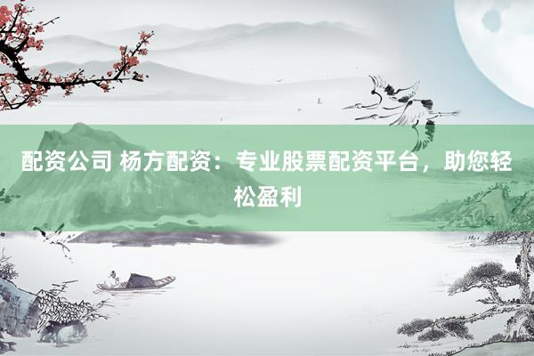 配资公司 杨方配资：专业股票配资平台，助您轻松盈利