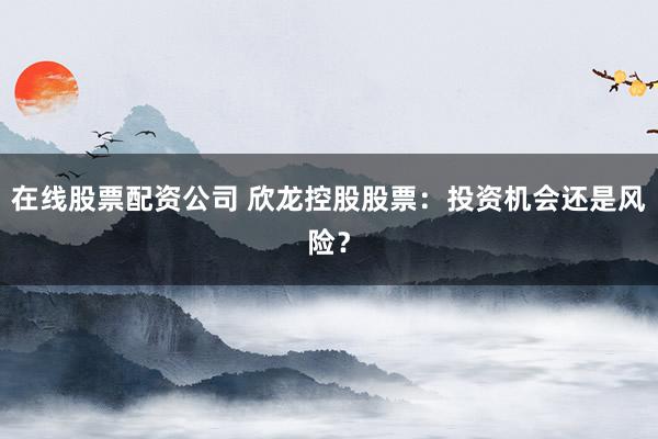 在线股票配资公司 欣龙控股股票:投资机会还是风险?