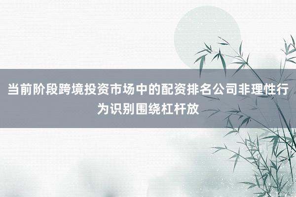 当前阶段跨境投资市场中的配资排名公司非理性行为识别围绕杠杆放