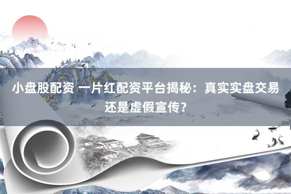 小盘股配资 一片红配资平台揭秘：真实实盘交易还是虚假宣传？